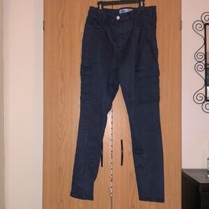 New Old Navy  Rock Star navy blue skinny cargo pants size 14